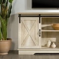 thumbnail image 5 of Woven Paths Sliding Farmhouse Barn Door TV Stand for TVs up to 65", White Oak, 5 of 19