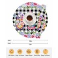 thumbnail image 6 of 15 Inch Round Placemats Set of 4, Spring Gnomes Non Slip Heat Insulation PP Table Mats, Botanical Rose Leaves Black Buffalo Plaid Washable Place Mats for Kitchen Dining Party Table Decor, 6 of 7
