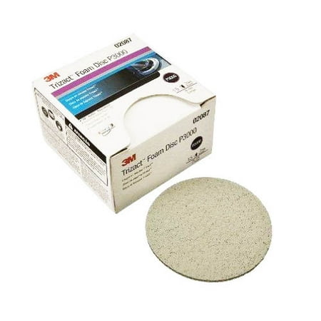 3M 02087 Trizact Hookit 3 Inch P3000 Grit Foam Disc, Automotive