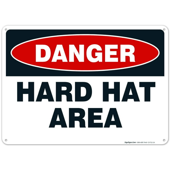Hard Hat Area Sign, Construction Sign, Danger Sign,