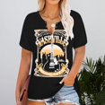 thumbnail image 2 of Womens Spring Short Sleeve Tees Country Music Print Vacation Tops Casual V-Neck Trendy Fashion T Shirts, 2 of 4