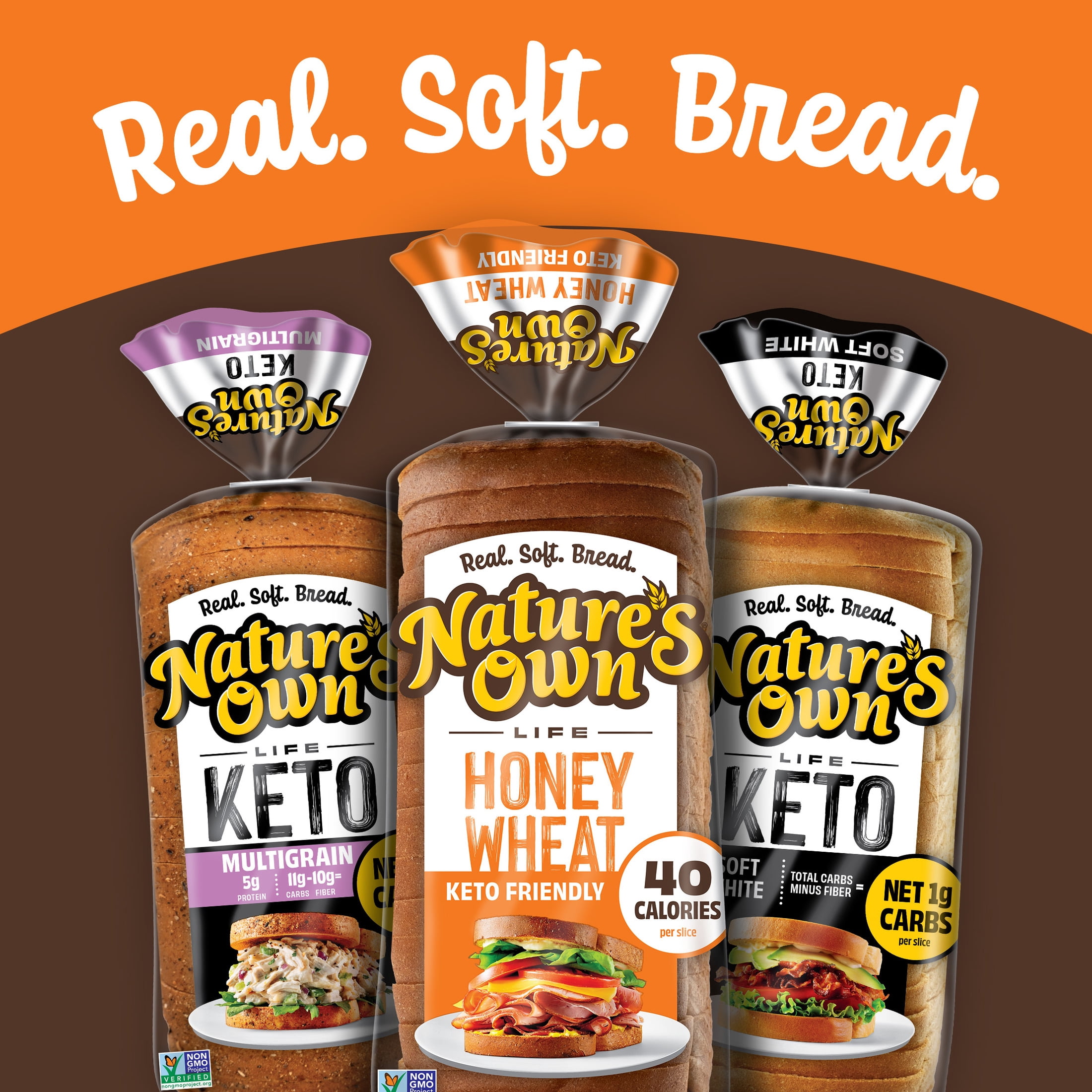 Nature’s Own Life Honey Wheat, 40 Calories per Slice Keto Friendly Sandwich Loaf Bread, 16 oz Loaf