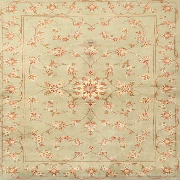 Ahgly Company Indoor Square Traditional Brown Gold Persian Area Rugs, 5' Square