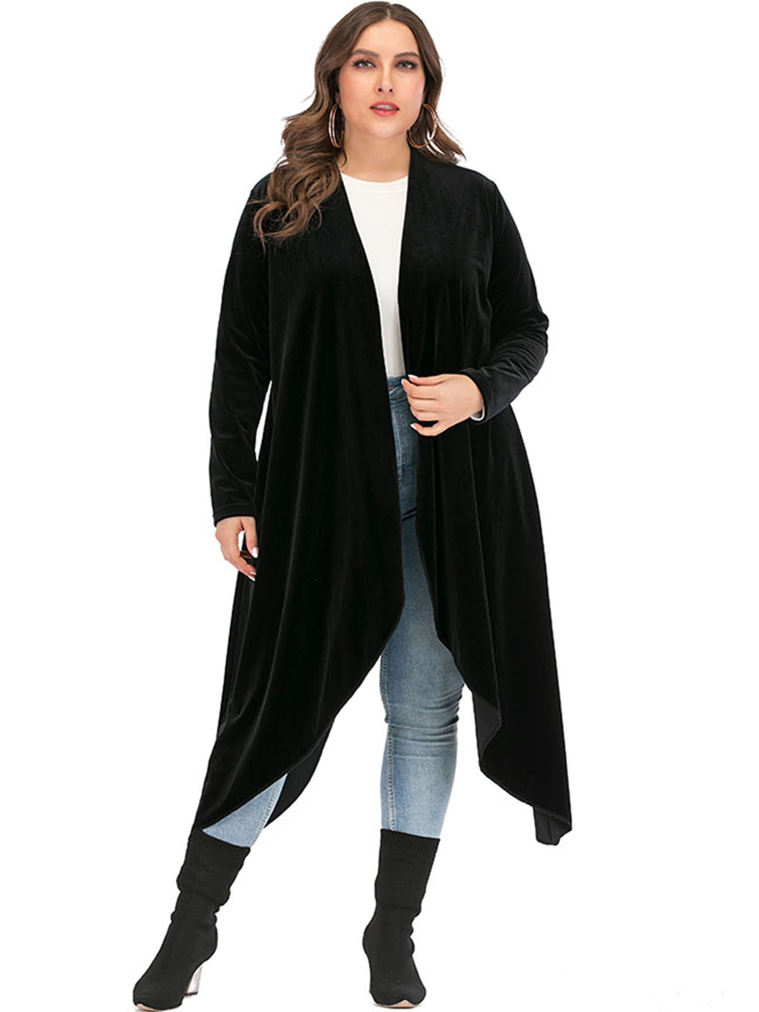 womens black cardigan sweater plus size