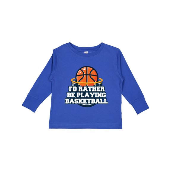 Inktastic I'd Rather Be Playing Basketball Boys or Girls Long Sleeve Toddler T-Shirt