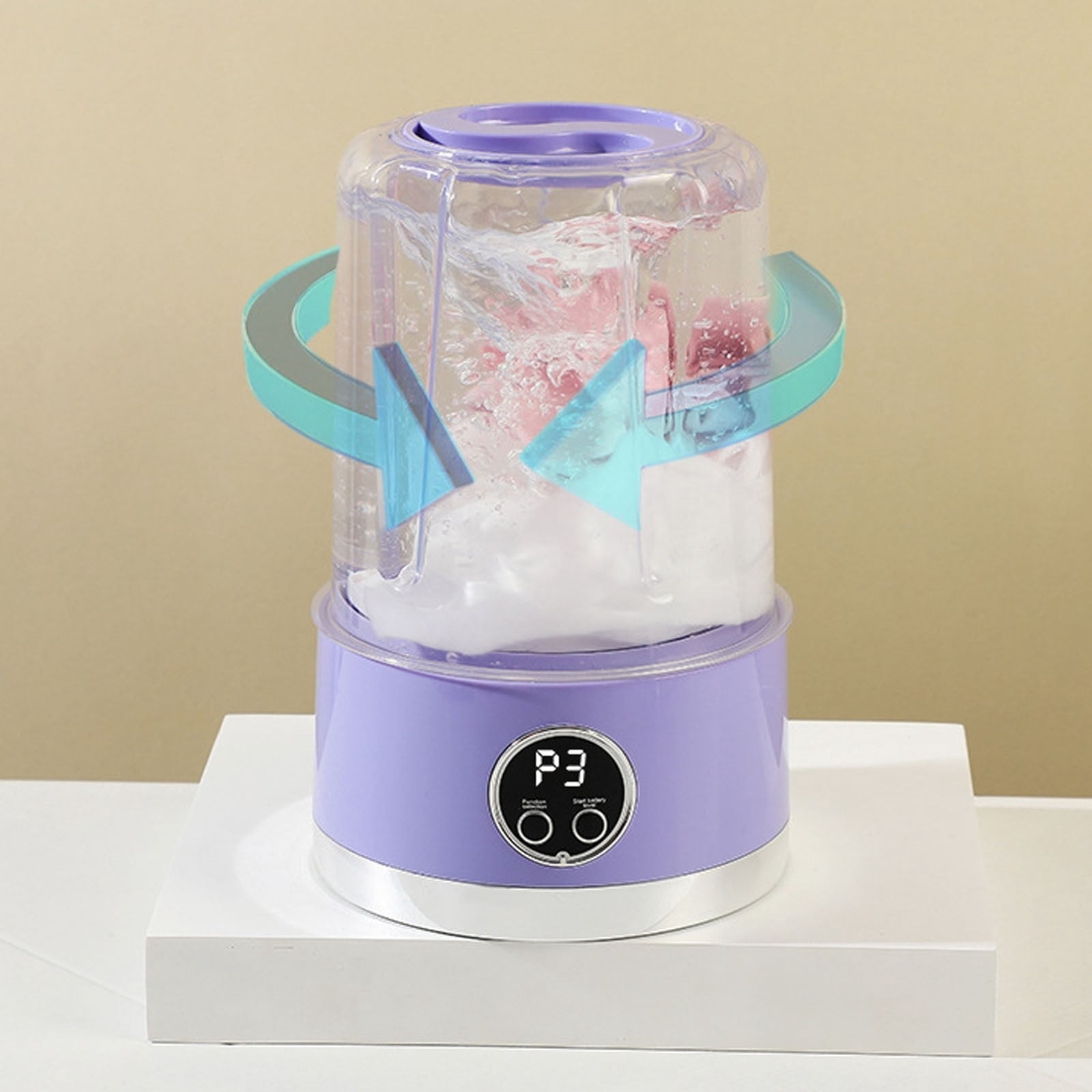 2026 Upgraded Portable Mini Washing Machine, Rechargeable Underwear Washer with USB Charging, Deep Clean Pulsator for Socks, Baby Clothes, Travel, Dorm, Apartment & RV Use, Purple