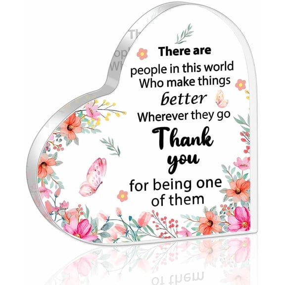 Appreciation Gifts For Women, Acrylic Heart Keepsake,Inspirational Gifts For Coworker Boss, Office Going Away Farewell Retirement Gifts,Thank You Gifts