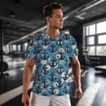 thumbnail image 3 of Wukai Anchors Print Men's Short-Sleeved Mesh T-Shirt,Quick-Dry Short Sleeve Workout T-Shirt-X-Large, 3 of 8