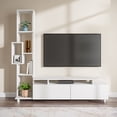 thumbnail image 2 of Ada Home Decor Furniture for TVs up to 53" 4 Tier White Rossano Modern TV Stand with Doors, 2 of 8