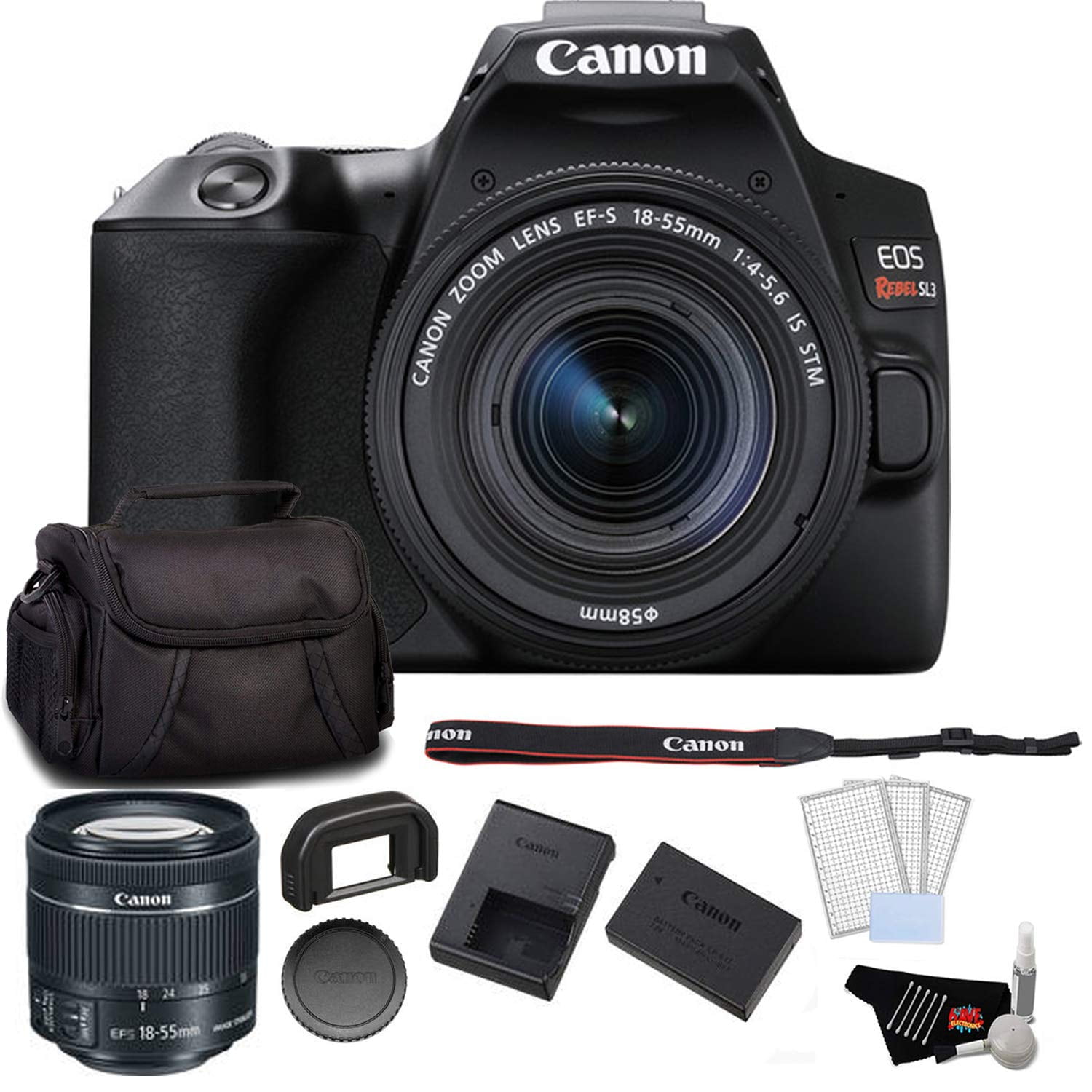 Canon EOS Rebel SL3 DSLR Camera with 18-55mm Lens (Black) Starter Bundle(International Model)