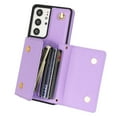 thumbnail image 3 of Dteck for Samsung Galaxy S21 Ultra Wallet Case with Crossbody Lanyard, PU Leather Card Holder Purse Shockproof Phone Cover for Samsung Galaxy S21 Ultra,Purple, 3 of 5
