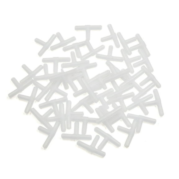 Unique Bargains 50pcs Clear Plastic T Shape Airline Tubing Connector for Aquarium Betta Tank