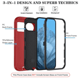thumbnail image 6 of Entronix 3-Piece Combo Designed for Pixel 10 Pro XL, 1 Heavy Duty Triple-Layer Case & 2 Clear Screen Protector 9H Tempered Glass, Red, 6 of 7