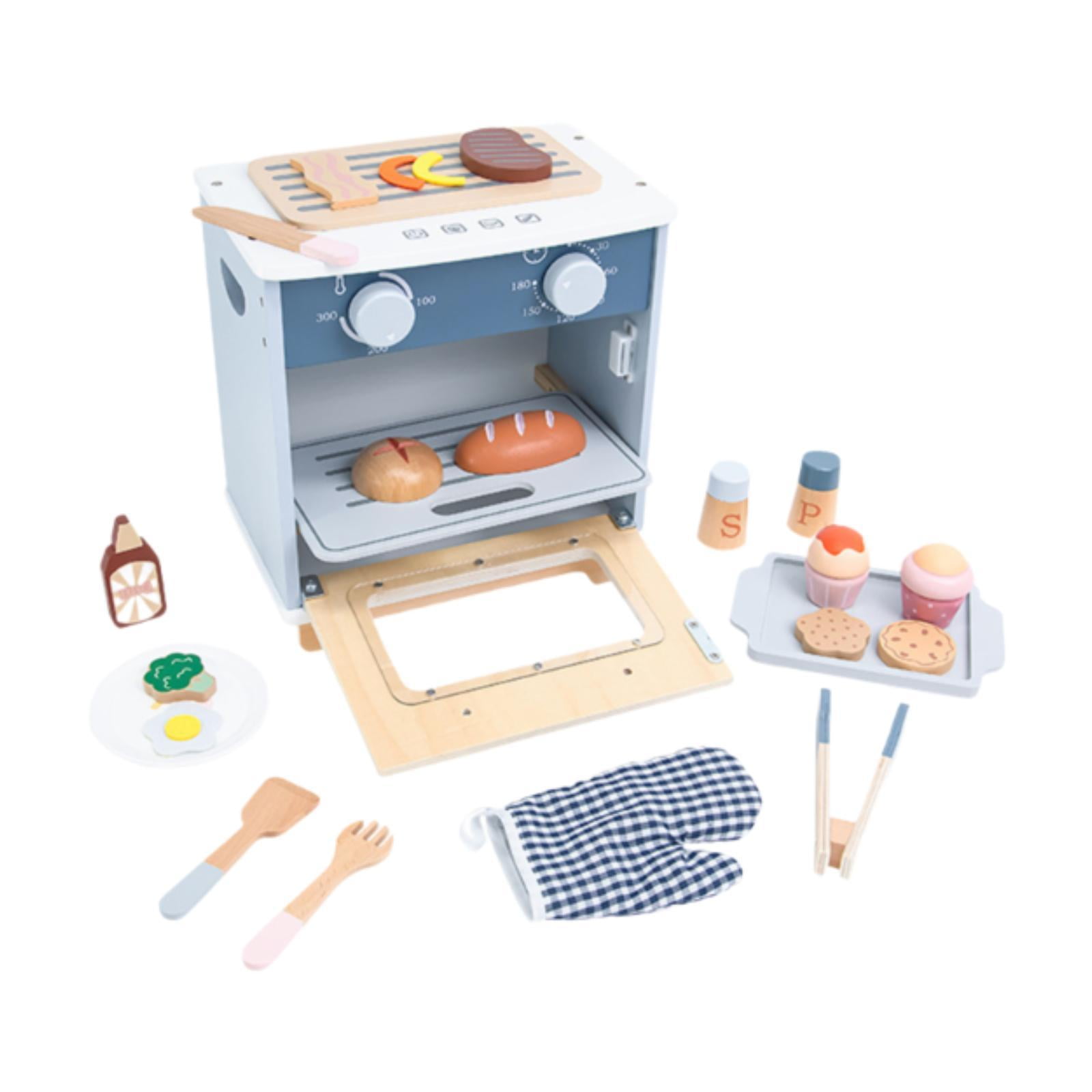 Siruishop Kitchen Play Set Accessories Wooden Kitchen Toys for Age 3+ Girls Boys Gifts