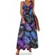 thumbnail image 1 of Vestido de hojas verdes con piñas de Navidad, vestido largo sexy con tirantes, estilo callejero, vestidos largos informales, vestidos de primavera con cuello en V y gran tamaño, 1 of 7