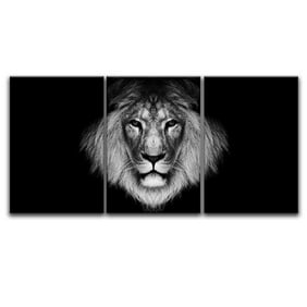 Wall26 3 Piece Canvas Wall Art Lion Against Stormy Sky Modern Home Art Stretched And Framed Ready To Hang Walmart Com Walmart Com