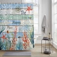 thumbnail image 4 of Summer Coastal Shower Curtains for Bathroom, Ocean Coral Seaweed Washable Fabric Shower Curtain with Hooks Waterproof Bathroom Decor Sets, 48 x 72 Inches, 4 of 9