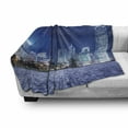thumbnail image 3 of Urban Soft Flannel Fleece Blanket, Hong Kong Skyline Night Architectural Cityscape Skyscrapers Modern Photo, Cozy Plush for Indoor and Outdoor Use, 70" x 90", Purplegrey Royal Blue, by Ambesonne, 3 of 6