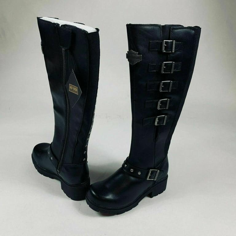 Harley Davidson Glassford Black Motorcycle Riding Boots Womens Size US 6.5