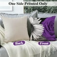 thumbnail image 3 of Purple Pillow Covers 4 Pack 18x18 Purple Rose Black Gray Decorative Deep Aubergine Throw Pillow Covers for Couch Bed Flower Linen Farmhouse Pillow Cases Spring Summer (Purple), 3 of 6