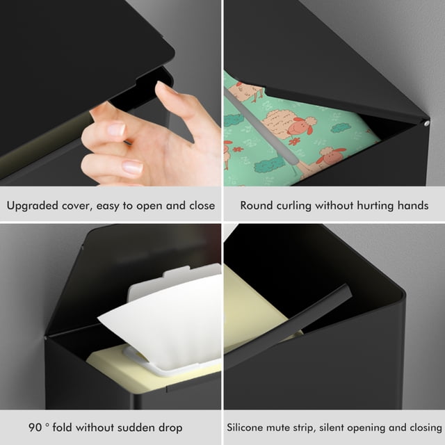 Portarrollos de papel higiénico, soporte para papel higiénico con soporte para papel de acero inoxidable, soporte para papel con caja de toallitas húmedas, probado profesionalmente
