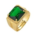 PENDANE Men's Retro Square Gold Plated Open Rings Sale Clearance