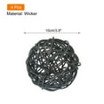 thumbnail image 2 of Unique Bargains 4 Pcs Wicker Rattan Balls 3.9 Inch Rattan Decorative Balls for Vase Fillers Craft Home Decor Black, 2 of 5