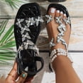 thumbnail image 3 of Mepaouo Womens Flat Sandals Butterfly Open Toe Footbed Flats Elastic Ankle Strap Summer Walking Shoes Size 8.5, 3 of 6