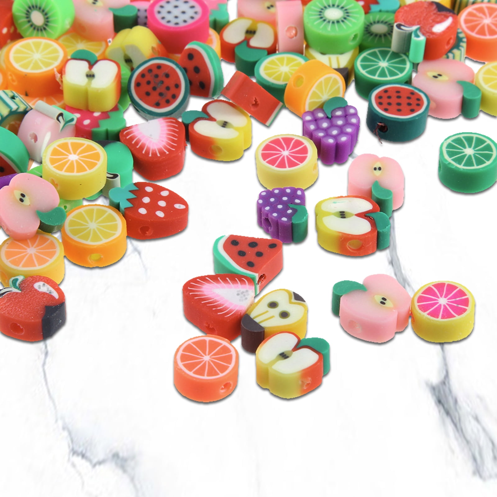 Fruits Clay Fruit Beads Spacer Shape Polymer Clay Bead Jewelry Bracelet DIY  10pc