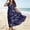 Blue, variant on 250th Anniversary Maxi Dress for Women 1776-2026 - Patriotic American Flag Gradient Print V-Neck Short Sleeve Loose Swing Dress - Boho Flowy Summer Beach Long Dress Royal Blue XL