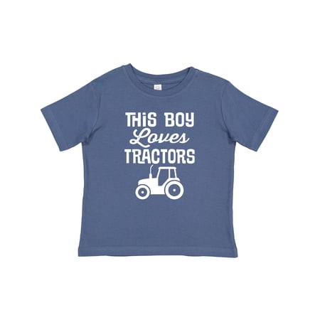 Inktastic Farming This Boy Loves Tractors Boys Baby T-Shirt