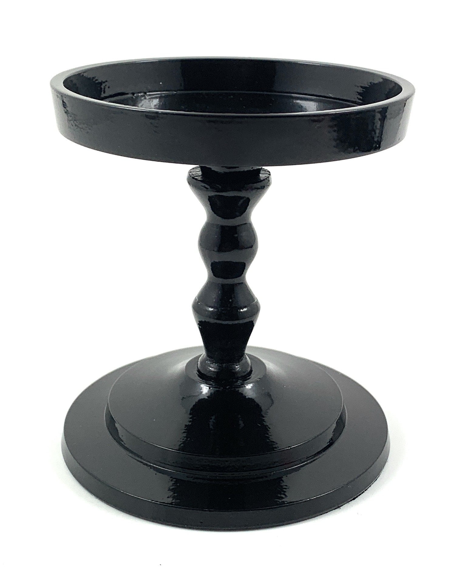 Pillar Candle Holder (Black, 4")