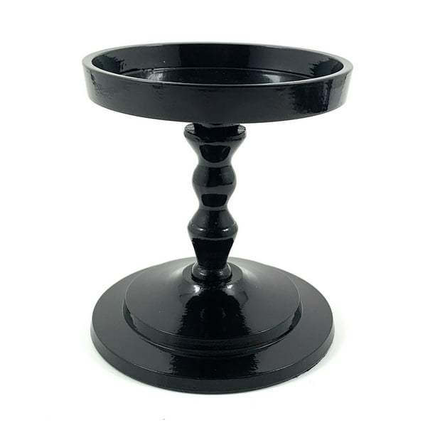 Pillar Candle Holder (Black, 4")