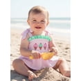thumbnail image 6 of BemeyourBBs Newborn Baby Girl Ice Cream One Piece Swimsuit Infant Girls Bathing Suit Rash Guard Embroidery Striped Ruffled Trim Tie Shoulder Swimwear Summer Beachwear, 6 of 9