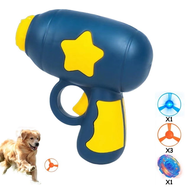 Cat Flying Disc Launcher Toy Set with 5 Propellers, Interactive Fetch Toy for Indoor Cats & Dogs, High-Visibility Saucers for Hunting Chasing Play, Outdoor Pet Gift
