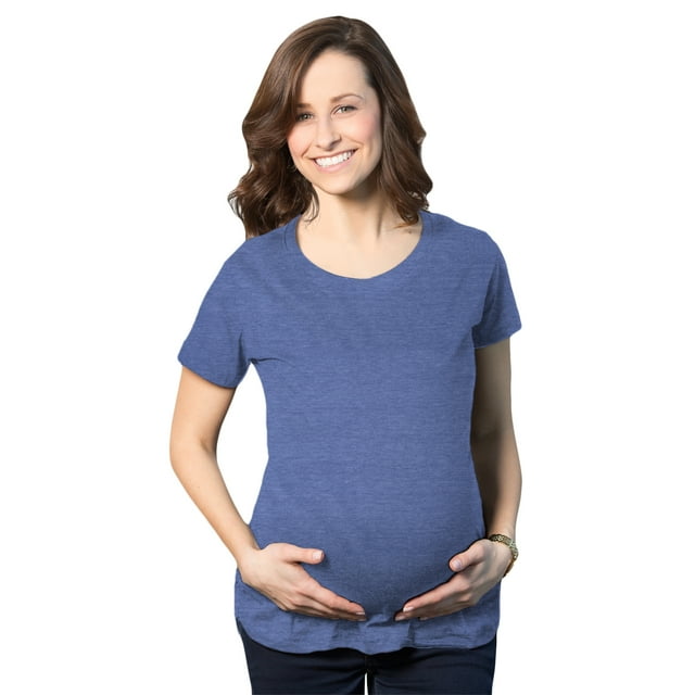 Chandails de Maternité Confortables pour Femmes, Chandails de Grossesse Vierges, T-Shirts Ajustés Unis (Royal) - 3TG
