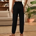 thumbnail image 6 of ABATAB Women's Cotton Linen Pants Elastic High Waisted Cinch Bottom Trousers Casual Comfy Summer Beach Clothes with Pockets, 6 of 6