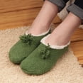 thumbnail image 3 of BambooMN Women's Fancy Yarn Slippers Non-Slip Cozy Lined - Green - Medium - 1 Pair, 3 of 6