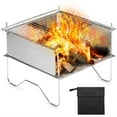 thumbnail image 1 of Barbecue Portatif Pliant en Acier Inoxydable à Bois pour Pique-Nique, Jardin, Camping, Randonnée, 1 of 7