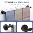 thumbnail image 4 of Toallero Negro Mate Toalleros De 18 Pulgadas Para Baño Montado En La Pared Sus304 Toallero De Baño De Acero Inoxidable Longitud Total Barras De Toalla De 20,4 Pulgadas, 4 of 5