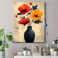 thumbnail image 4 of Qisvanset Framed Canvas Wall Art 12x16 Inch Mid Century Botanical Floral Vase Wall Art Print, 4 of 5