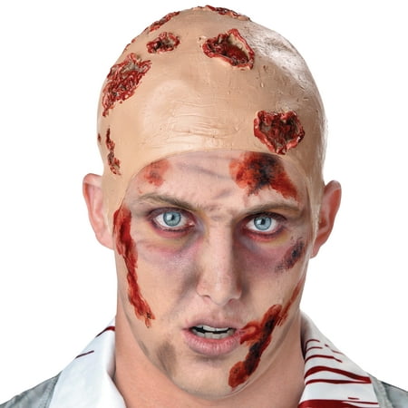 Seasons Zombie Infected Wound Bald Cap, Beige Red, One Size