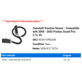 thumbnail image 2 of Camshaft Position Sensor - Compatible with 2000 - 2002 Pontiac Grand Prix 3.1L V6 2001, 2 of 2