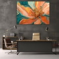 thumbnail image 5 of Mudket Orange and blue Flower with Gold Canvas Wall Art, Framed Floral Print, Ready to Hang Wall Decor for Bedroom Living Room, Abstract Artwork - 12"L x 8"W, 5 of 10