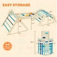thumbnail image 2 of CONCETTA Pikler Triangle Set, 9-in-1 Foldable Montessori Toddler Climbing Toys Indoor with Arch, Ramp and Ladder, Jungle Gym, Blue, 2 of 7