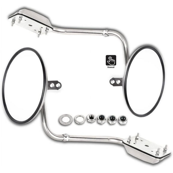 ECCPP Hood Mount Convex Mirrors Compatible with for Freightliner for Kenworth for Peterbilt with Left Right Side Tuck Car Mirrors with Chrome Housing