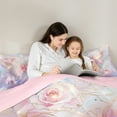 thumbnail image 5 of Castle Fairy Pink Golden Butterfly 2Pcs Bedding Comforter Set for Teens Women Men,Abstract Gradient Twin Comforter Sets,Floral Rose Breathable Bedding Set,Breathable Home Decor, 5 of 8