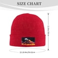 thumbnail image 3 of LNWH Knitted Acrylic Hat, Volcanic Eruption Abstract Art Pattern Winter Beanie Hat for Cold Weather, Red, 3 of 4