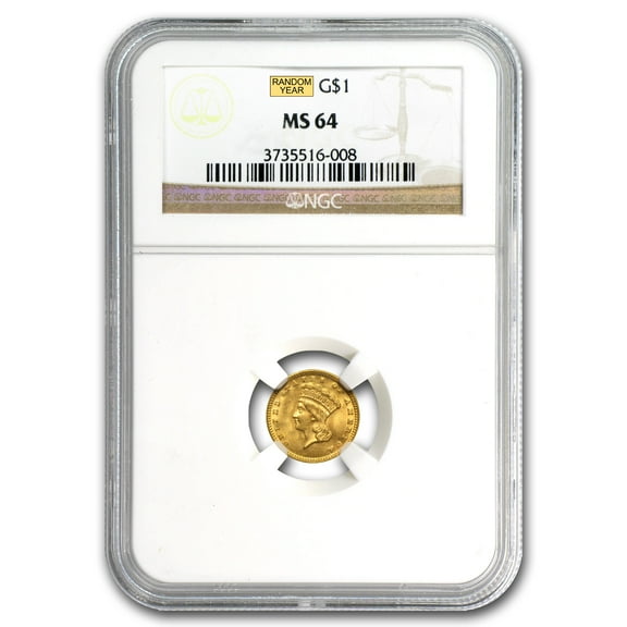 $1 Indian Head Gold Dollar Type 3 MS-64 NGC/PCGS