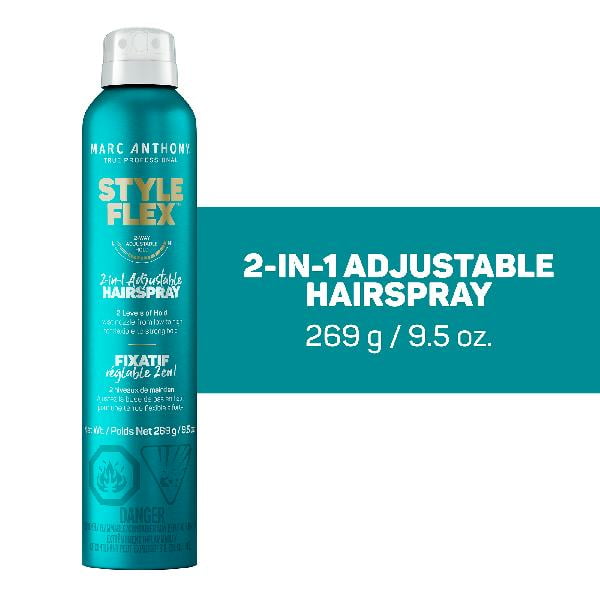 Marc Anthony True Professional Style Flex 2-in-1 Adjustable Hairspray, for All Hair Types, 9.5 oz